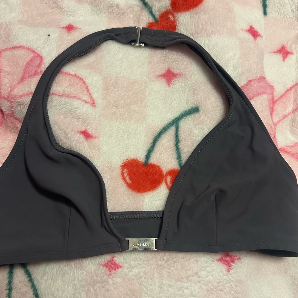 Gray Halter Bikini Top